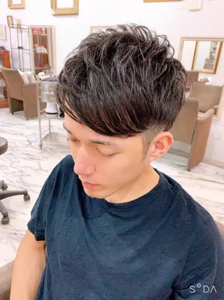 ショート カラー メンズ メンズ縮毛矯正 細谷碧海のヘアスタイル