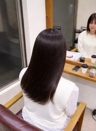 セミロング パーマ ヒナ/酸性ストレート ・艶カラー🌿のヘアスタイル