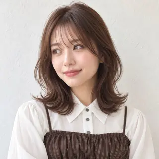 ミディアム カラー 銀座/モテ🤍垢抜け レイヤー/あさみのヘアスタイル