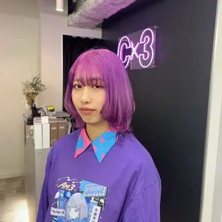 セミロング カラー Ren. 🦋デザインカラーのヘアスタイル