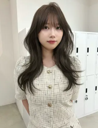 ロング カラー 韓国風レイヤーカット 松葉翔のヘアスタイル