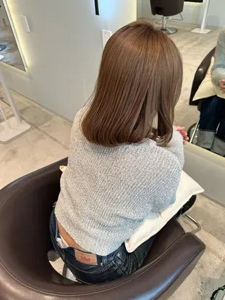 ミディアム カラー 髪質改善ストレート 中林優太のヘアスタイル