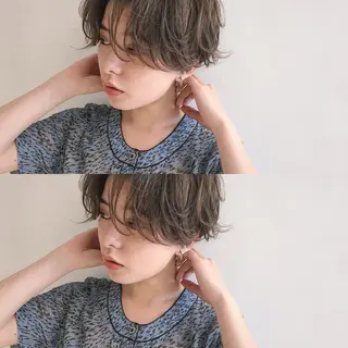 ショート カラー パーマ ヘアアレンジ 松田 亮葉のヘアスタイル