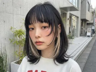 セミロング 🍎レイヤー/井上/ ブリーチなしカラーのヘアスタイル