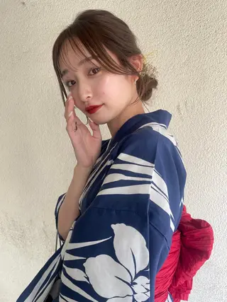 セミロング カラー ヘアアレンジ 髙塚碧🇰🇷 韓国ヘア🎗️のヘアスタイル