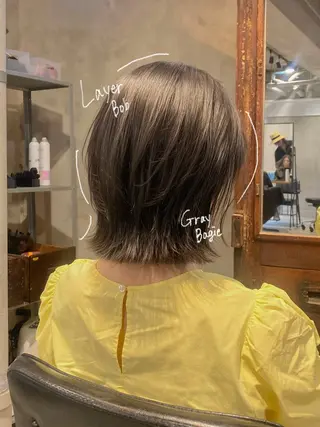 ショート カラー パーマ ヘアアレンジ ✂️ボブ/レイヤー /艶カラー🌷喜美花のヘアスタイル