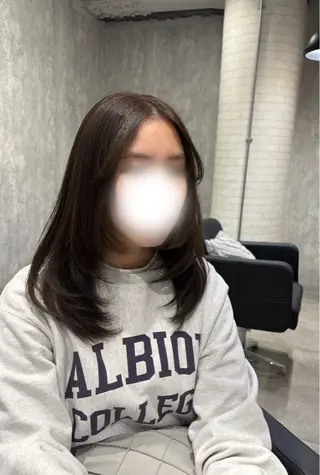 セミロング カラー ヘアアレンジ kei🤎ベージュ /透明感カラー/博多のヘアスタイル