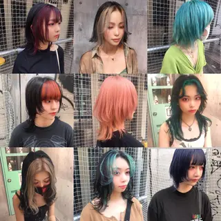 カラー ブリーチ/ウルフ特化 渋谷カルチャー交差点のヘアスタイル