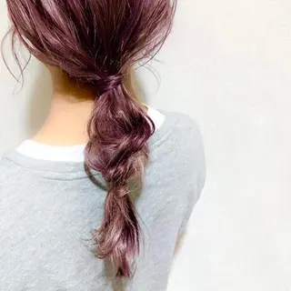 ミディアム カラー パーマ ヘアアレンジ マツエク・マツパ まろやかベージュ／ JOのヘアスタイル