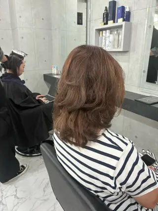 セミロング カラー パーマ Endearing 🌟銀座のヘアスタイル