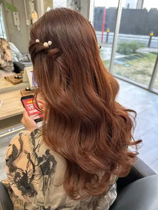 ロング ヘアアレンジ はやしほのか| ヘアセット×カラーのヘアスタイル