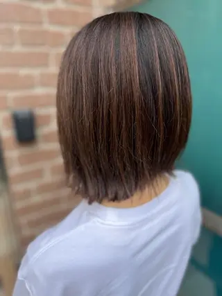 ミディアム カラー パーマ ヘアアレンジ メンズ キッズ ネイル マツエク・マツパ アイブロウ 久木原 ゆりのヘアスタイル
