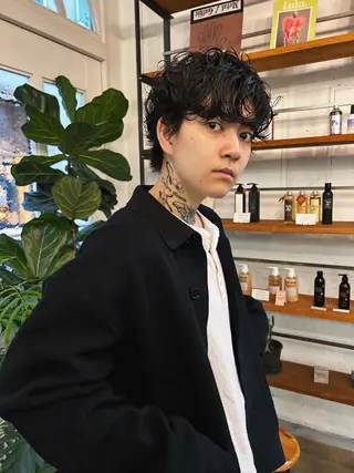 ショート パーマ メンズ メンズパーマ本町/ 心斎橋ナカムラヒロトのヘアスタイル