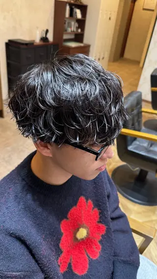 パーマ メンズ 松ヶ迫 珠里のヘアスタイル