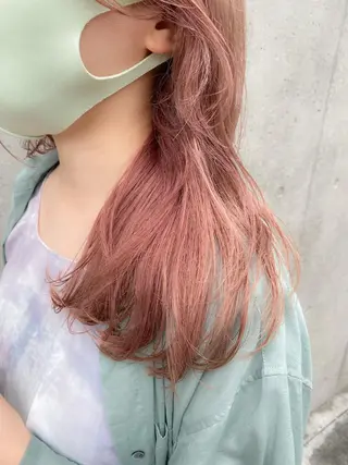 セミロング カラー レイヤー暖色カラー 池袋Yamamotoのヘアスタイル