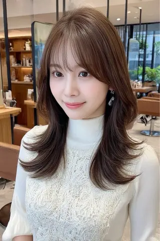 ミディアム カラー 🍒モテ暖色カラー × うる艶✧ ゆなのヘアスタイル