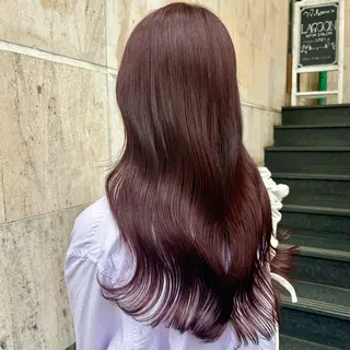 ロング カラー ブリーチなし✨艶髪 カラー𓃲YAGIのヘアスタイル