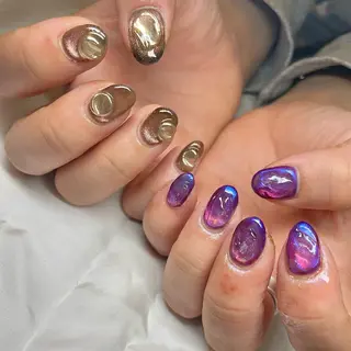 ショート カラー パーマ ヘアアレンジ メンズ キッズ ネイル マツエク・マツパ アイブロウ el. by Aoのネイルデザイン