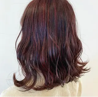 セミロング カラー 暖色/ブリーチカラー 🎀 M i k uのヘアスタイル