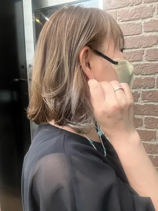 セミロング カラー パーマ ヘアアレンジ メンズ キッズ ネイル マツエク・マツパ アイブロウ 久木原 ゆりのヘアスタイル