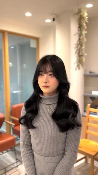 ロング カラー 韓国風・ブリーチなし ・あり後藤 一斗店長のヘアスタイル
