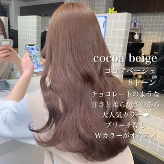ロング 縮毛/ダブルカラー 🦋ベージュヘア🦋のヘアスタイル