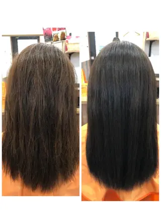 ロング カラー 青木 恵のヘアスタイル