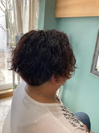 ショート パーマ メンズ 谷川 穂のヘアスタイル