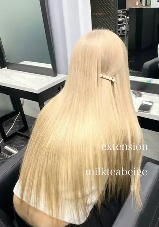 ロング カラー エクステ🩵ブリーチ 韓国ヘア🩵KAEのヘアスタイル