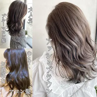 ロング カラー ヘアアレンジ ネイル マツエク・マツパ 夜23時まで予約🉑 reverieあきらのヘアスタイル