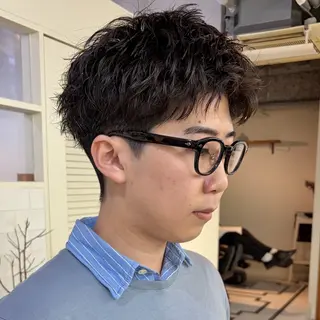 ショート パーマ メンズ JINKIメンズ特化 メンズカットパーマのヘアスタイル