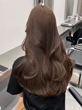 セミロング カラー eve🐰束間まつ毛 /透明感カラーのヘアスタイル