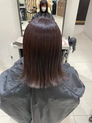 ミディアム すみれ✨ボブ 🫧透明感カラーのヘアスタイル