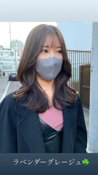 セミロング カラー 透明感カラー✂︎ /縮毛矯正/YUKAのヘアスタイル
