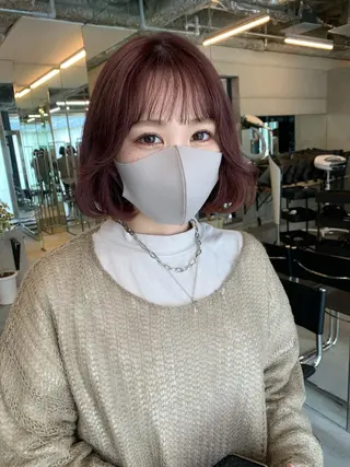 ミディアム カラー 透明感カラー✂︎ /縮毛矯正/YUKAのヘアスタイル