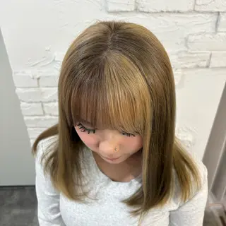 カラー パツボブ/暖色 西梅田/かえで🎀のヘアスタイル