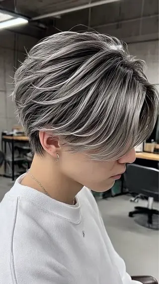 ショート カラー メンズ 🍒モテ暖色カラー × うる艶✧ ゆなのヘアスタイル