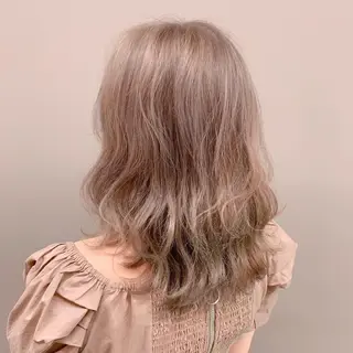 セミロング カラー ネイル マツエク・マツパ ダブルカラー｜ なおき｜池袋美容師のヘアスタイル