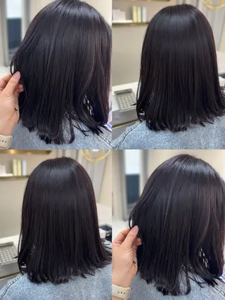 ミディアム 艶カラー/縮毛矯正 asukaのヘアスタイル