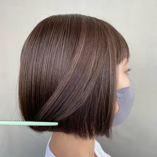 ショート カラー 🌷ラベンダーピンク 顔まわり🌷ねいろのヘアスタイル