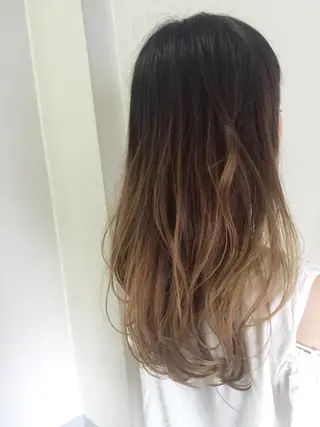 セミロング ロング カラー 若杉 諒のヘアスタイル