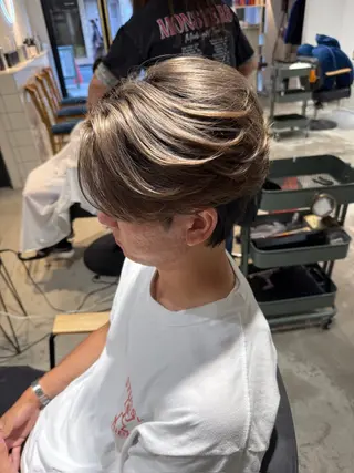 ミディアム カラー メンズ メンズカットパーマ ✂️ JOYAのヘアスタイル
