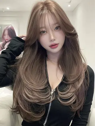 ロング 🫧かいり🌷韓国 🪽‪烏丸❣️のヘアスタイル