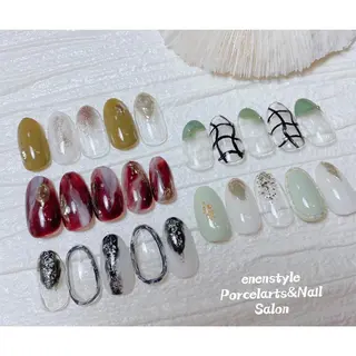 ミディアム ネイル 🐾enen style 🐾のネイルデザイン