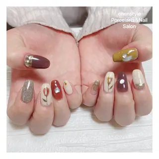 ミディアム ネイル 🐾enen style 🐾のネイルデザイン