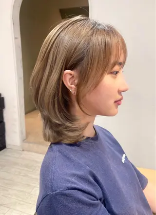 ミディアム 大人可愛い韓国 レイヤー大田のヘアスタイル