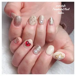 ミディアム ネイル 🐾enen style 🐾のネイルデザイン