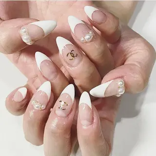 ネイル 渋谷／チップ長さ出し 👑アプレgel-xのネイルデザイン