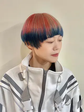 ショート カラー 派手髪デザインカラー ヒロカのヘアスタイル