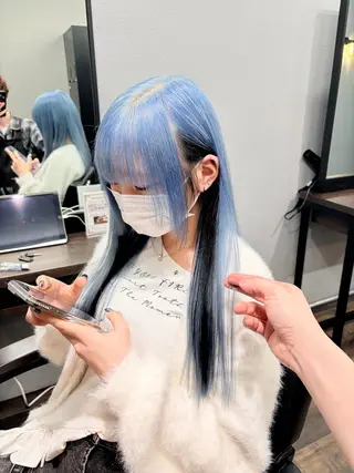 ロング カラー 🆕ブリーチ髪質改善 🆕デザインカラーのヘアスタイル